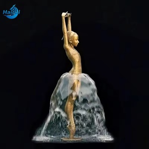 Statue de fontaine de ballerine dansante en bronze moulé sur mesure grandeur nature, sculpture d'angle de jardin en <span class=keywords><strong>laiton</strong></span> pour extérieur, à vendre - Product Image 4