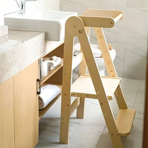 Torre de Aprendizaje Moderna Plegable con Altura Ajustable, Taburete de Madera de Alta Calidad para Niños Pequeños, Base Antideslizante, para Escuela y Apartamento - Product Image 2