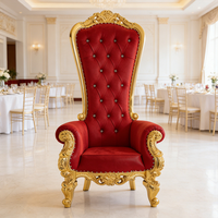 Chaise Trône Royale de Luxe à Dossier Haut pour Mariage, en Plastique Moderne, pour Événements, Chambre, Vente en Gros, Location, Durable, pour Mariés, Meilleures Ventes