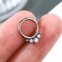 Acier chirurgical 316L cristal lunette réglage segment articulé Daith Clicker anneaux nez Septum anneaux Helix boucles d'oreilles Piercing bijoux