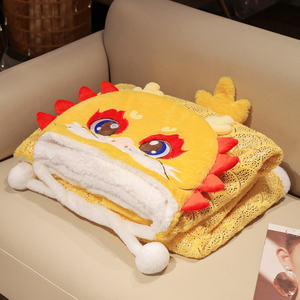 Costume de cosplay de fête pour femmes et filles, dragon du zodiaque, cape rouge, mascotte, cape à capuche, couverture, accessoire de cosplay portable - Product Image 6