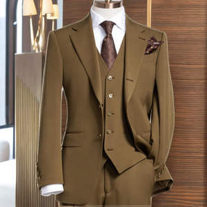 Nouvelle Collection Costume Homme 3 Pièces Style Britannique à Simple Boutonnage Revers Cranté Tissu Italien Braguette Zippée 100% Laine - Product Image 2