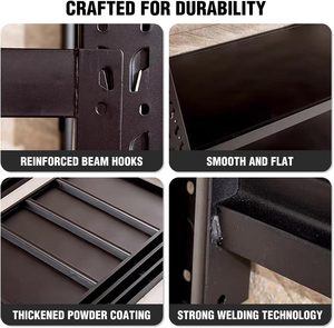 Étagères en acier sans boulons mobiles à 5 niveaux, réglables, robustes, pour atelier, bureau - Product Image 3