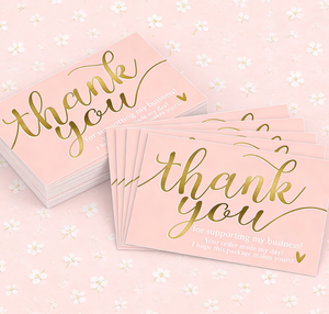 Tarjeta de Agradecimiento de Cartón Compuesto con <span class=keywords><strong>Película</strong></span> en Relieve Chapada en Oro Rosa, Tarjeta de Apoyo, Tarjeta de Regalo de Hospitalidad, Tarjeta de <span class=keywords><strong>Bendición</strong></span> - Product Image 3