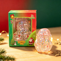 Jouet Squishy Maltose Père Noël et Sapin de Noël à Paillettes Transparentes BT, Jouet Anti-Stress à Presser, Ornement de Bureau de Noël, Cadeau en Gros