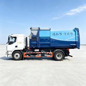 รถบรรทุกขยะแบบ Heavy-Duty Skip Loader ยี่ห้อ Dongfeng Liuzhou Chenglong พร้อมสถานีบีบอัดแบบเคลื่อนที่ หนึ่งคันบรรทุกได้หลายถังบีบอัด - Product Image 2