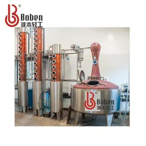 Gin/Vodka/whisky/95% produzione di liquori 500L 1000L 1500L attrezzatura per la distillazione del rame distilleria domestica di alcol