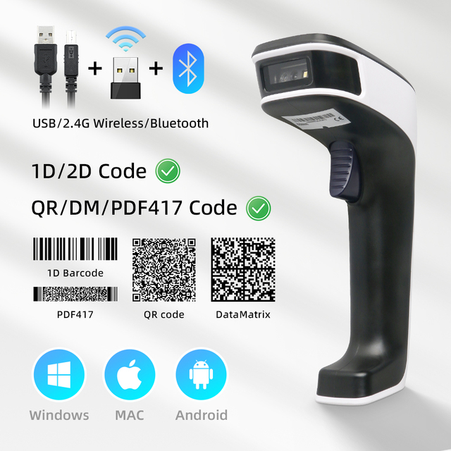 Wired Handheld Barcode Scanner USB Quick Laser Barcode Scanner Gun for Library Book, Warehouse Inventory, Store Price Tag