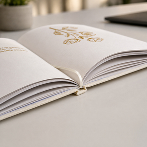Quaderno con Copertina Rigida in Tessuto con Foglie Dorate, Rilegatura Cucita, Logo Personalizzato <span class=keywords><strong>e</strong></span> Stampa UV per Scrittura - Product Image 5