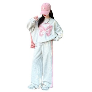 Completo da Ragazza con Felpa a Farfalla e <span class=keywords><strong>Pantaloni</strong></span> Larghi, Nuova Collezione Primavera Autunno 2026, Set Casual Due Pezzi per Bambine Più Grandi - Product Image 5