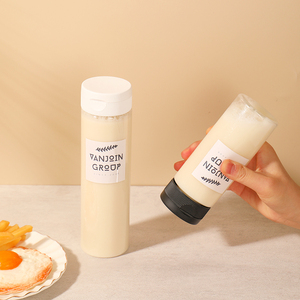 Vide 250g <span class=keywords><strong>360ml</strong></span> épaule plate PET clair bouteille à presser en plastique de qualité alimentaire ketchup miel bouteilles d'huile d'olive condiment conteneur - Product Image 6