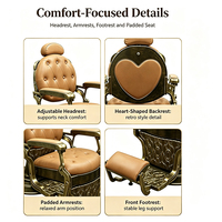 Fauteuil de barbier réglable de style rétro de luxe, inclinable hydrauliquement pour salons professionnels avec repose-pieds