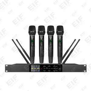 Micrófono inalámbrico profesional de 4 canales con ecualizador de retroalimentación integrado y función de eco, ideal para cantar, hablar, karaoke y escenario. - Product Image 2