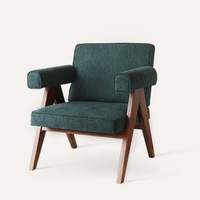 Fauteuil simple en bois massif de style nordique rétro Chandigarh, design moderne pour salon, modèle CY73