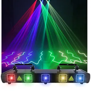 क्रिसमस की सजावट लेजर बीम प्रकाश ध्वनि नियंत्रण 5 लेंस डीजे बातचीत Flashlights डीजे डिस्को पार्टी रोशनी acclarent रोशनी