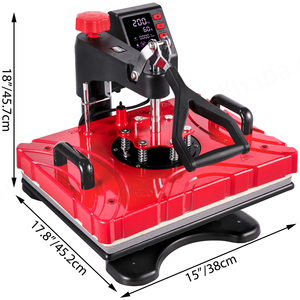 OEM and ODM Red 8 in 1 Heat <b>Press</b> Machine 360 Degree 12x15 Swing Away Design - Product Image 1