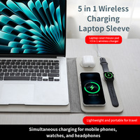 Cadeaus voor kantoorartikelen 15W draadloos opladen 5-in-1 laptophoes mat bureau lederen laptoptassen muismat kantoor gaming
