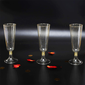 Juego <span class=keywords><strong>de</strong></span> 25 Copas <span class=keywords><strong>de</strong></span> Champán Desechables <span class=keywords><strong>de</strong></span> Plástico PS Transparente con Purpurina Dorada/Plateada <span class=keywords><strong>de</strong></span> 4.7oz/150ml para Bodas y Fiestas - Product Image 4