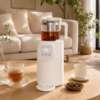 Samovar Électrique Portable en Verre, Bouilloire à Thé Personnalisable avec Maintien au Chaud Automatique et Affichage LED pour Fêtes Familiales