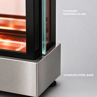 Vitrine chauffante thermostatée professionnelle pour canard rôti, poulet entier, ventre de porc croustillant et viande BBQ