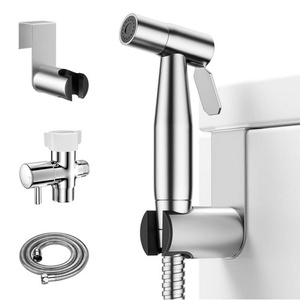 Toilet-Adjustable Water Pressure Jet <b>Spray</b> with Bidet Hose Stainless Steel Shower Toilet Handheld Bidet Sprayer <b>Set</b> Kit - Product Image 1