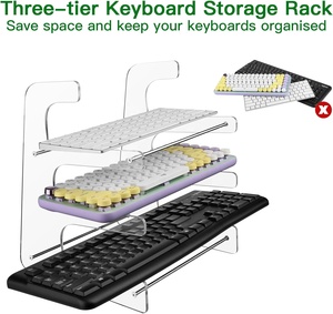 Hiện đại 3-Tier Acrylic Bàn phím chủ Máy tính để bàn tổ chức Lưu trữ giá cho cơ khí chơi game kệ hoặc văn phòng sử dụng hiển thị đứng - Product Image 5