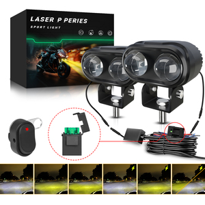 Kit Luci Ausiliarie LED per Moto a 6 Modalità con Telecomando Cablato, Interruttore sul Manubrio, Lampada Antinebbia Impermeabile per ATV UTV - Product Image 5
