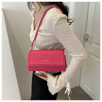 Damen Neue Mehrfarbige Einfarbige Bonbonfarben PU Reißverschluss Umhängetaschen Mode Damen Leder Quadratische Taschen Klapptaschen Damenhandtaschen