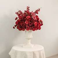 Arrangement personnalisé de roses artificielles en soie de 30 à 80 cm, décoration de mariage, centre de table de mariage, boule de fleurs blanche, violette, rose