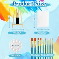 Matériel de peinture, ensemble de 78 pièces avec chevalets de 16 pouces + toiles de 11 x 14 pouces pour la peinture en groupe, kits de peinture pour couples, kits de peinture pour adultes, étudiants