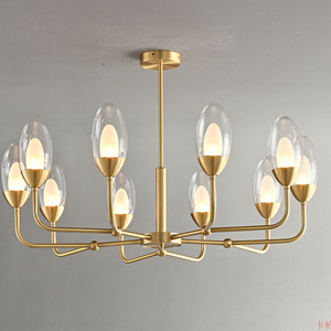 Lustre bougie moderne en laiton métal or pendentif lumière salle à manger salon cuisine îlot lumière intérieure décor - Product Image 5