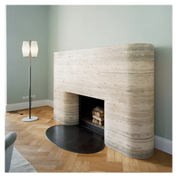 Cheminée en travertin de style romain Newstar, pierre naturelle moderne, taille personnalisée pour salon, hôtel, cheminée en travertin