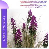 Rumput Pampas Lavender Plastik Buatan Gaya Nordik Modern Ramah Lingkungan Tahan Lama untuk Hari Valentine, Thanksgiving, Pernikahan