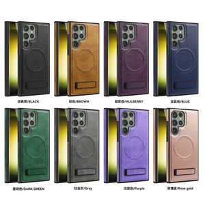 2025 Nueva Funda de cuero magnético de lujo para <span class=keywords><strong>Samsung</strong></span> <span class=keywords><strong>Galaxy</strong></span> S25 Ultra S25 <span class=keywords><strong>Plus</strong></span> S24 S23 <span class=keywords><strong>S22</strong></span> funda trasera ultradelgada con soporte - Product Image 5