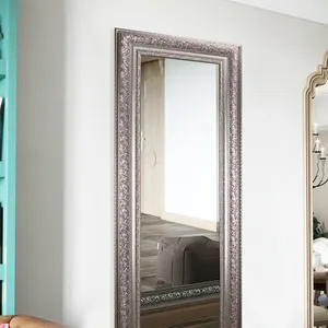 European Exquisite Pattern Plastic Frame Antique Vanity Table Mirror Bedroom Rectangle Wall Hanging Mirrors