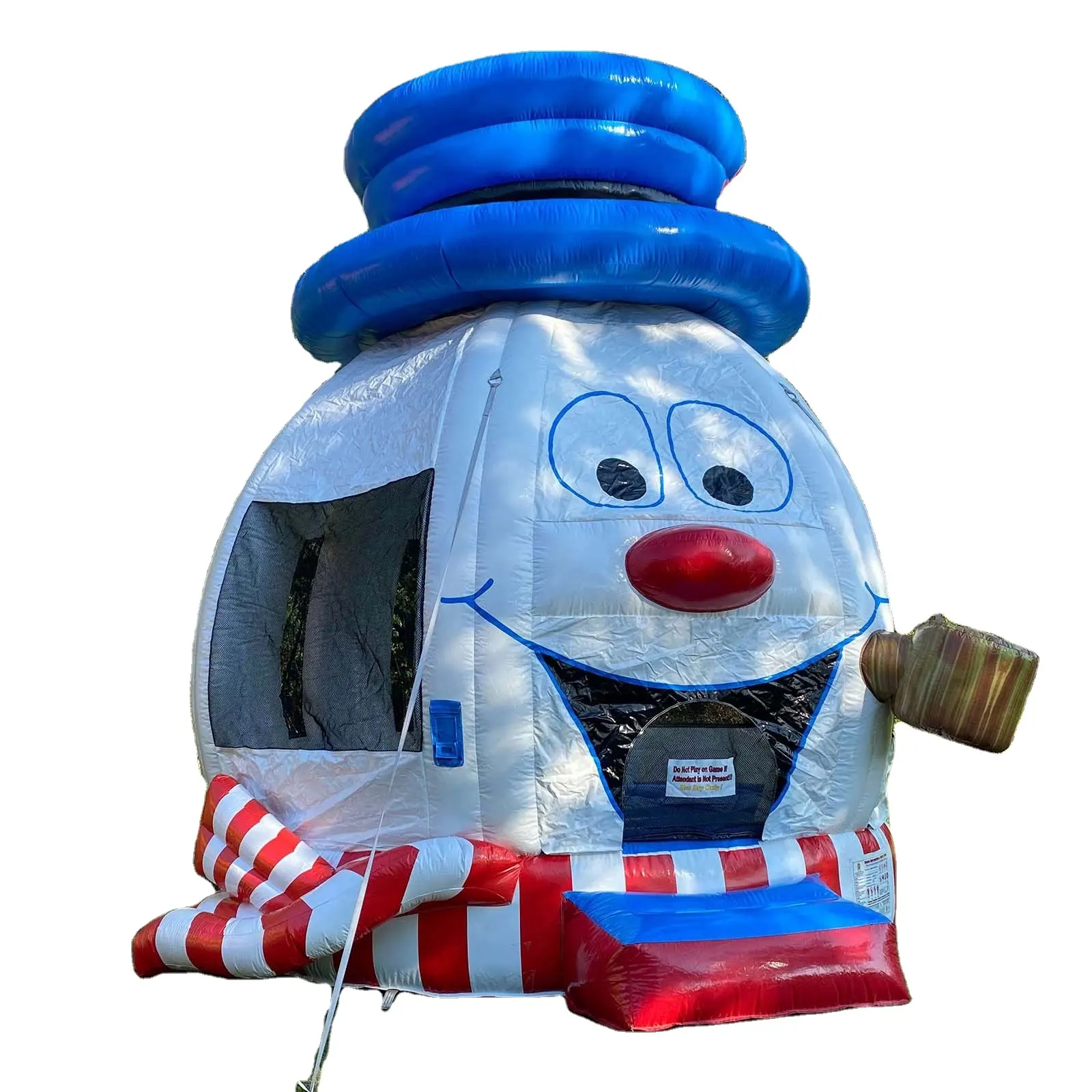 Christmas Inflatable PVC Snowman Jumping House Festive Bouncer/Trampoline Tent for Outdoor Fun or Rental