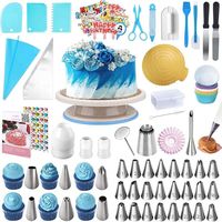 Kit de Décoration de Gâteaux en Métal de Haute Qualité 235/240/252/255/268 Pièces – Douilles à Gâteau, Poches à Douille, Grattoir à Crème, Spatule, Moules à Muffins – Pour Usage en Cuisine