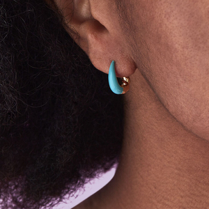 Pendientes de Aro en Forma de U de Plata de Ley S925 Multicolor CANNER, Pendientes de Esmalte de Verano con Diseño de Croissant Trenzado - Product Image 4