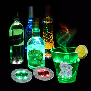 Colorful LED <b>Light</b>-Up Plastic Fashionable Cup Coaster <b>Bottle</b> Sticker Environment-Friendly for Back School LED <b>Light</b> Pad - Product Image 2