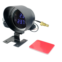 2 1 12V 24V LED Digital Pengukur Suhu Air Mobil Truk dengan Sensor Suhu dan Voltmeter Garansi 1 Tahun