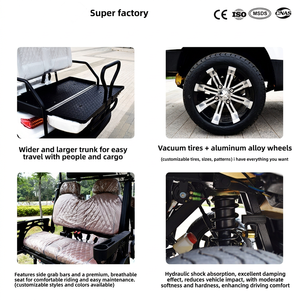 Voiturette de golf électrique à grande vitesse 4 places homologuée <span class=keywords><strong>DOT</strong></span>, homologuée pour la route, avec batterie au lithium, véhicule électrique pour adultes - Product Image 5