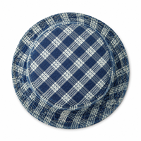 Chapeau Bob Unisexe Vintage Lavé à Rayures pour l'Été, Large Bord, Protection Solaire Extérieure, Logo Personnalisé Imprimé en Usine, Vente en Gros
