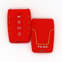 Ajustement pour la grande muraille GWM WEY TANK 300 500 Tank300 Tank500 accessoires étui de protection de clé en Silicone 4 boutons coque de clé à distance