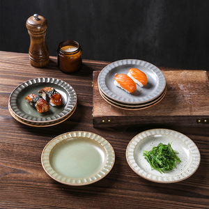 Assiettes en céramique rétro, vaisselle de table en céramique, accessoires de cuisine, assiettes exquises <span class=keywords><strong>pour</strong></span> le thé, les collations, les fruits, les desserts, les gâteaux - Product Image 2