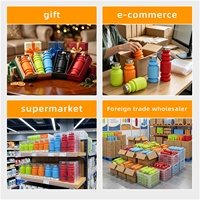 Botella Plegable de Silicona de Grado Alimenticio de 550 ml, a Prueba de Fugas, Libre de BPA, para Venta al por Mayor, con Logotipo Personalizado, MOQ 300