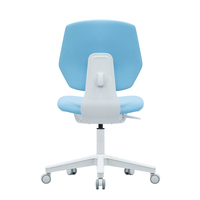 Chaise de laboratoire moderne en PU bleue, facile à nettoyer, réglable en hauteur, pivotante, avec mécanisme d'inclinaison pour hôpital, maison, bureau, atelier