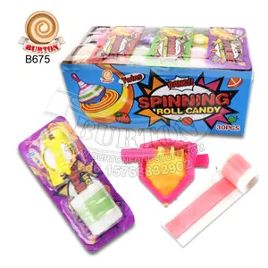 Funny peg-top toy and roll soft candy for kids