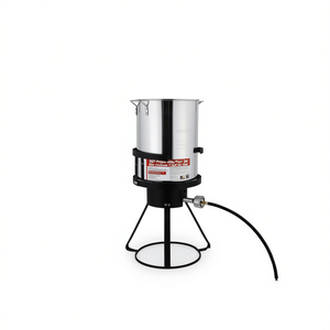 Juego de freidora de propano para pavo de 30Qt, olla de aluminio con soporte de hierro negro, para freír al aire libre, modelo de 4 piezas D0100XUZKHY - Product Image 1