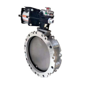 Vanne papillon pneumatique en acier inoxydable DN300 à bride simple/double pour centrale à béton - Product Image 2