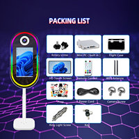 Cabina de Fotos con Espejo Ovalado de Fácil Instalación, Luz LED Integrada, Marco con Pantalla Táctil, Espejo Mágico para Selfies, para Fiestas